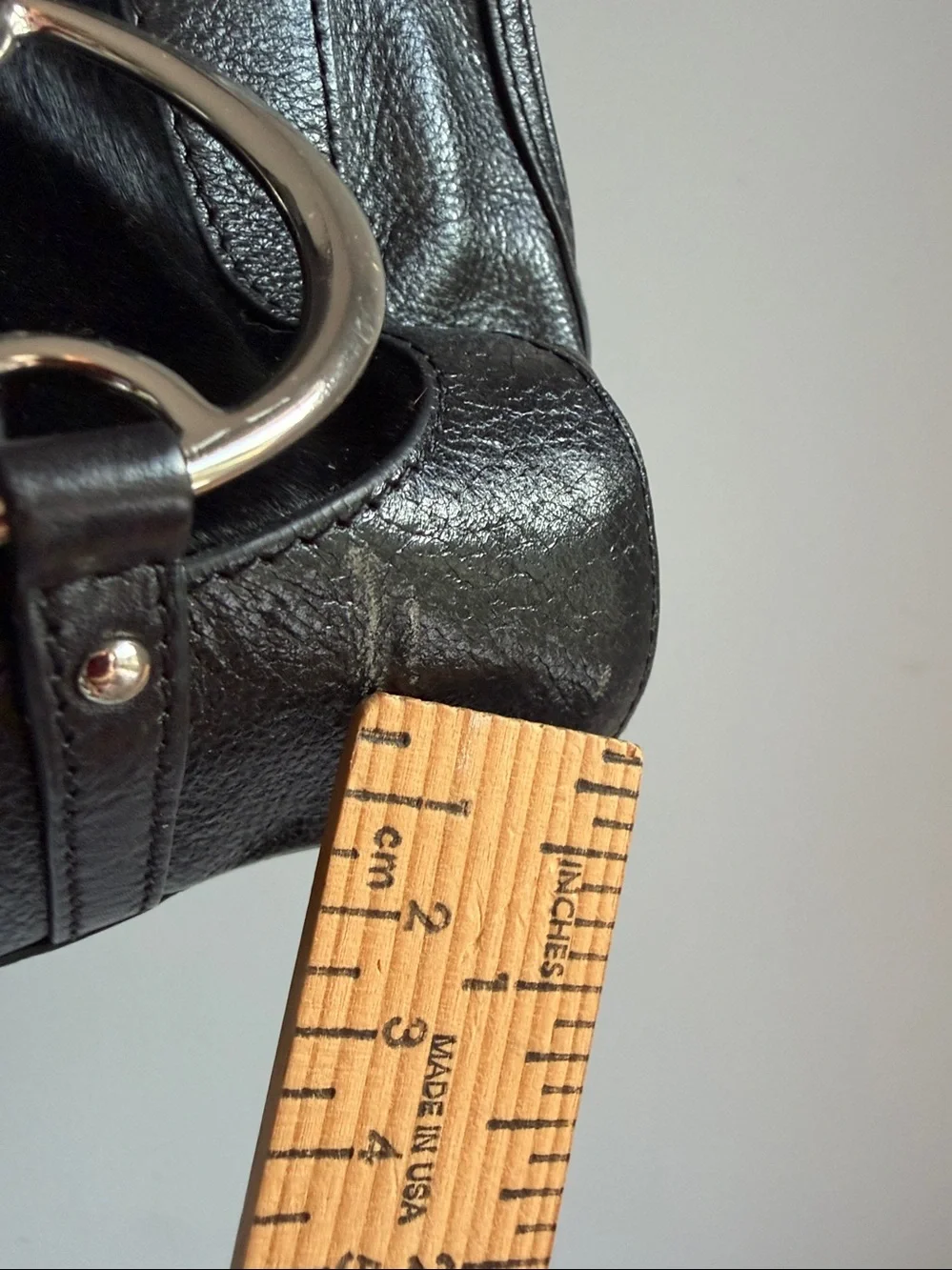 DKNY Y2K Black Leather & Haircalf Shoulder Bag